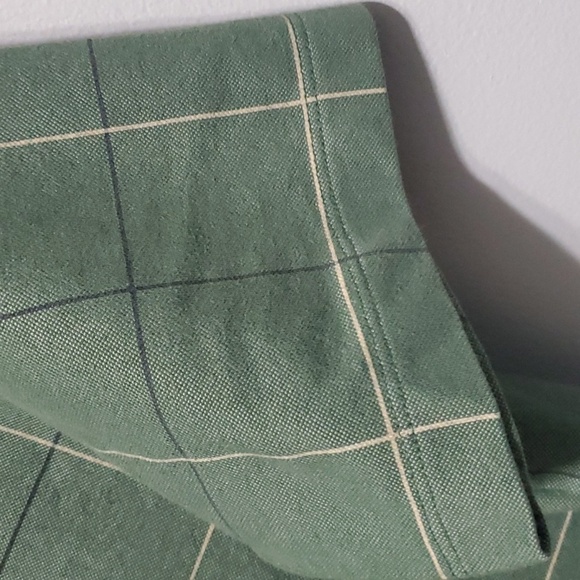 Van Heusen Shirt Mens Size Large L Green Stripes Checkered Design Polo Shirt - Picture 4 of 6